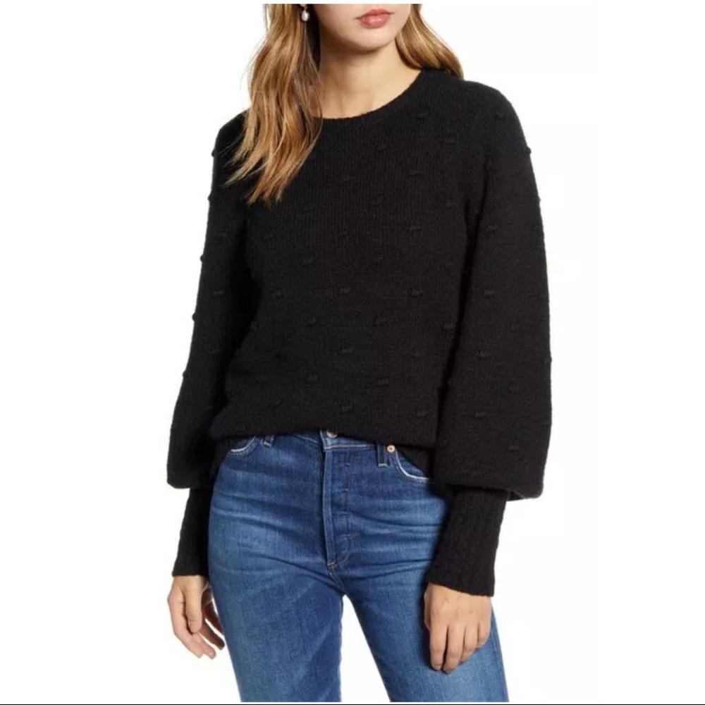 NWT Rachell Parcell Bobble Stitch Pom Pom Sweater